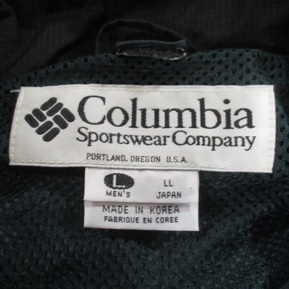 Columbia Vintage Y2K Jacket Men's Large Green Kestrel Full Zip Hooded Mesh Lined - Picture 10 of 12